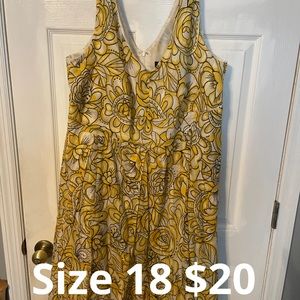 Retro print yellow floral dress